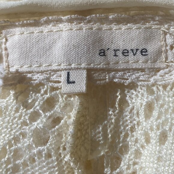 A'reve SZ L Anthropologie Ivory lace poncho style top Sheer Comfy Beach Cover up - Picture 6 of 8